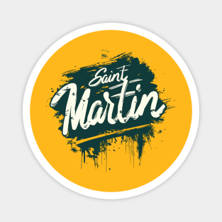 Saint Martin (with White Lettering) Magnet